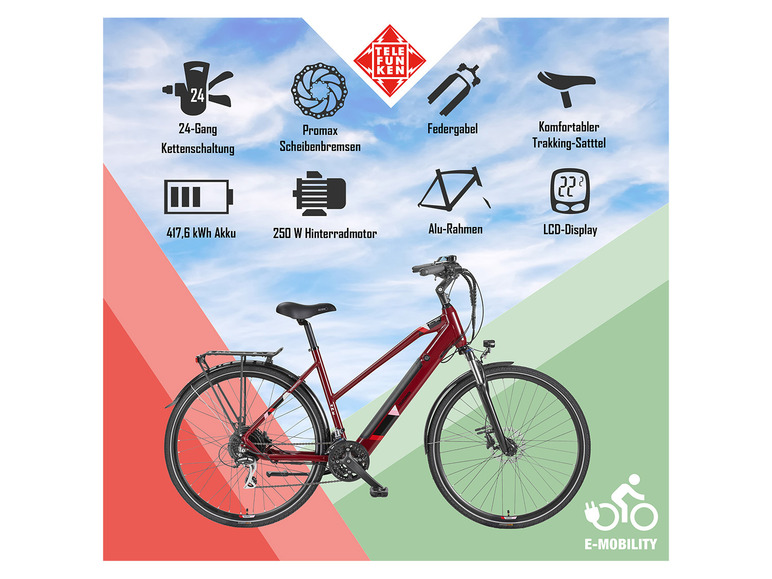 TELEFUNKEN E-Bike Trekkingrad »XC940 Expedition«, 28 Zoll