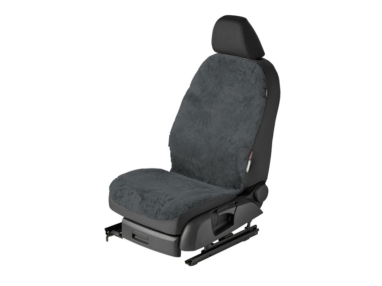 ULTIMATE SPEED® 2er Set Lammfell-Autositzbezug, mit Tunnelzugsystem, anthrazit