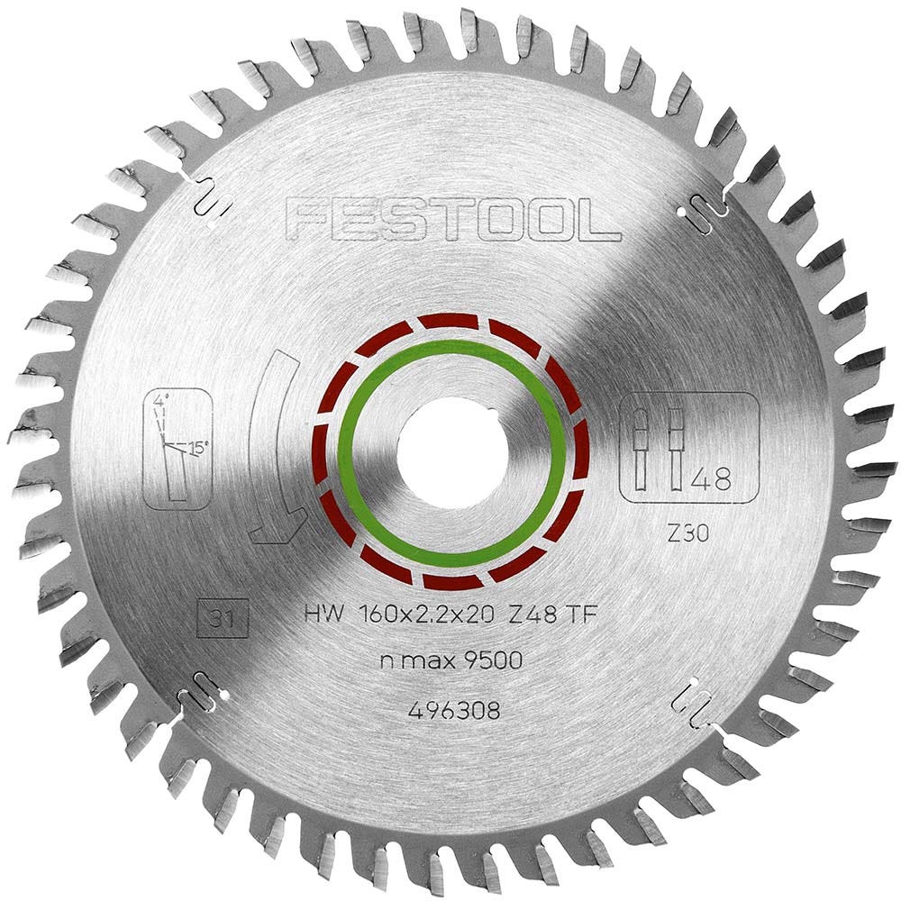 FESTOOL 160mm 48T TCT Circular Saw Blade for Laminate Flooring Cutting