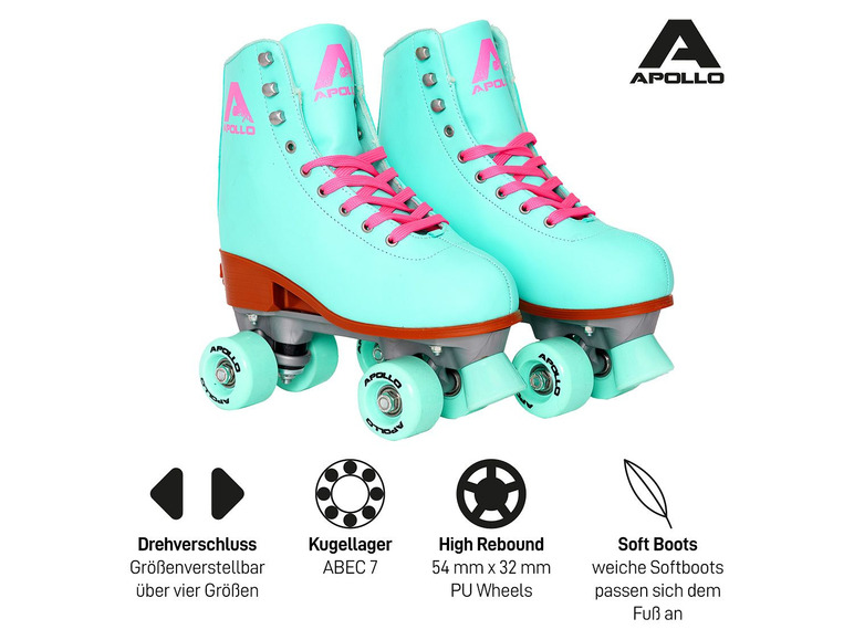 Apollo Apollo Rollschuhe »Disco Quads«, größenverstellbar, Größe 31 - 42, ab 6 Jahren