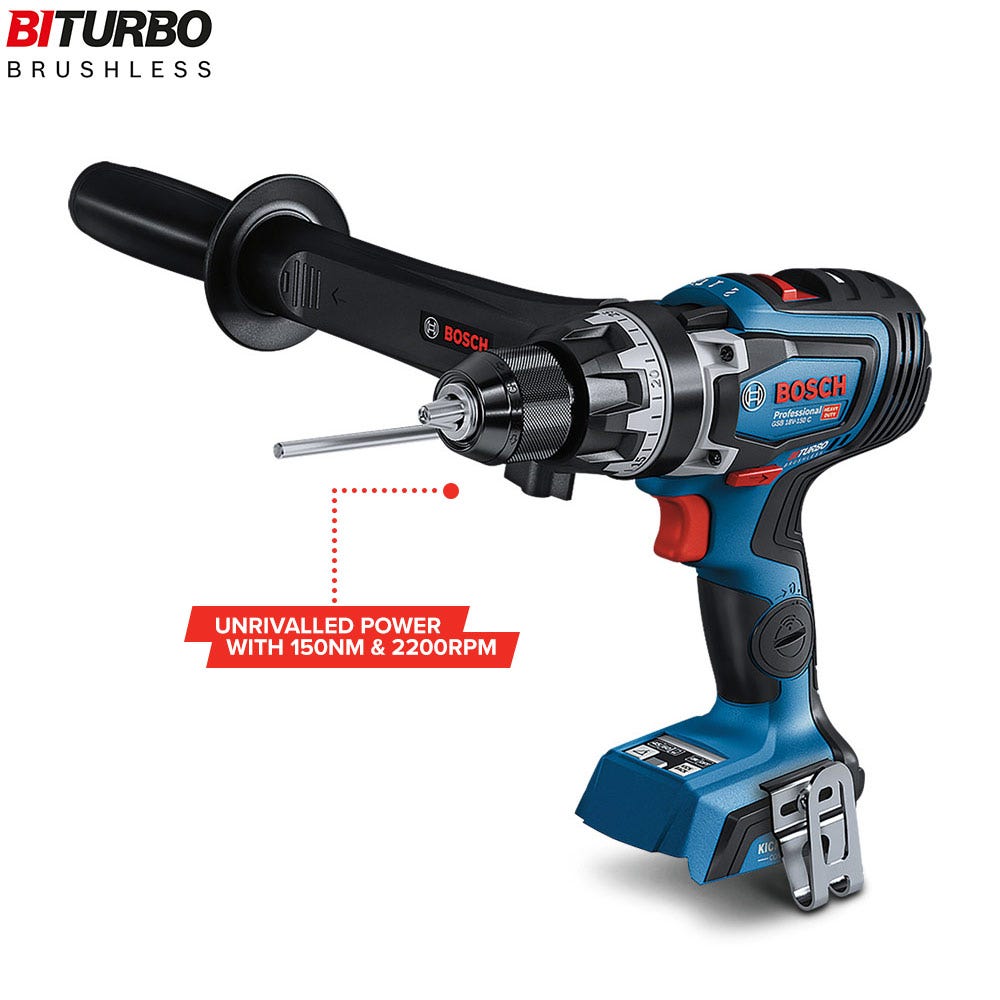 BOSCH 18V BITURBO Brushless 13mm Hammer Drill Skin GSB 18V-150 C 0615990M9U