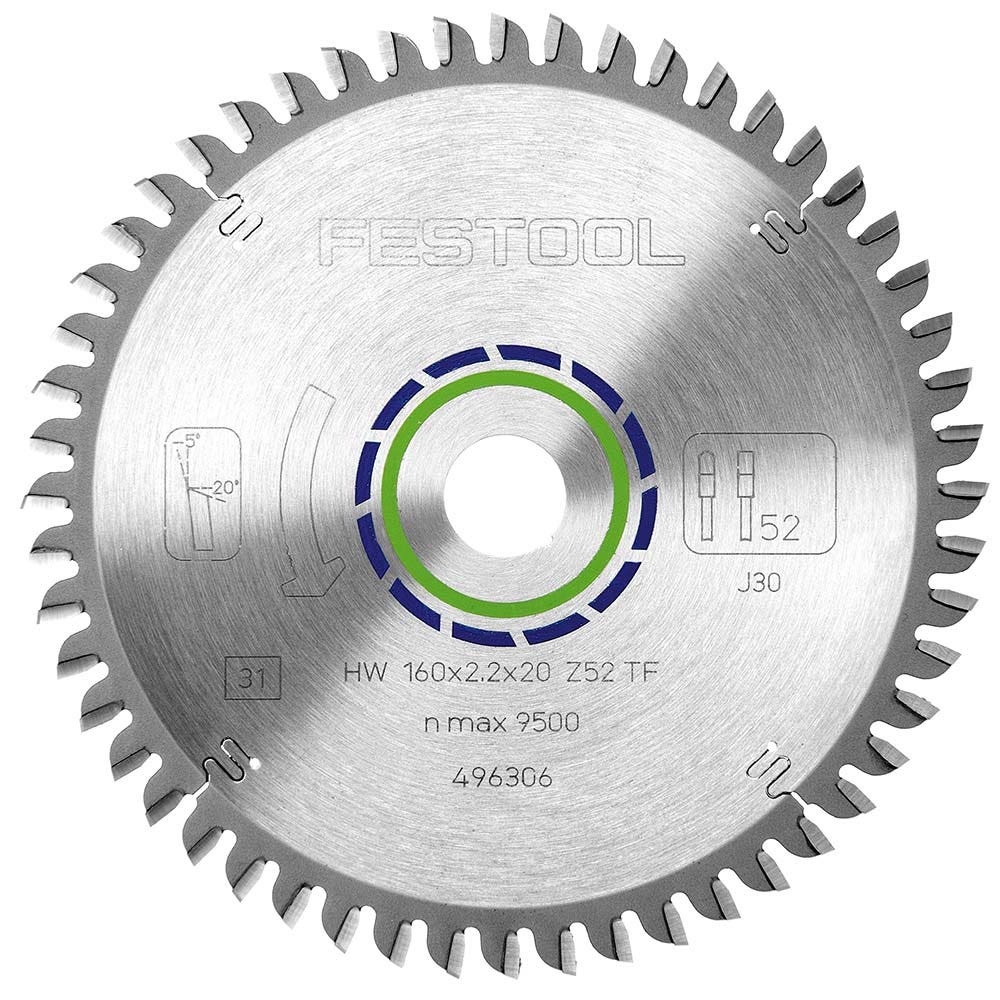 FESTOOL 160mm 52T TCT Circular Saw Blade for Non-Ferrous Metal Cutting