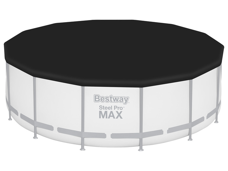 Bestway PVC-Abdeckplane, schwarz, für runde Pools