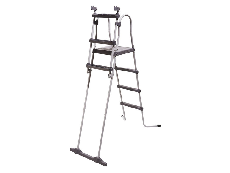 CRIVIT Quick-up Pool-Set, Ø 450 x H 122 cm, Komplett-Set mit Filterpumpe, Leiter, Planen