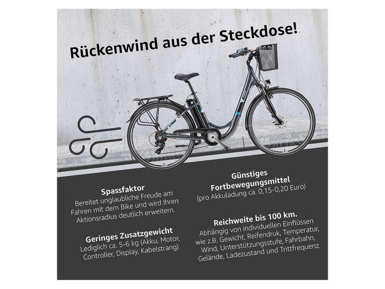 TELEFUNKEN E-Bike Cityrad »RC822 Multitalent«, 28 Zoll