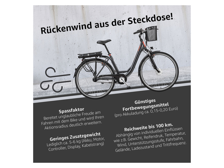 TELEFUNKEN TELEFUNKEN E-Bike »Multitalent RC657-S«, Pedelec, Citybike, 28 Zoll, 100 km Reichweite