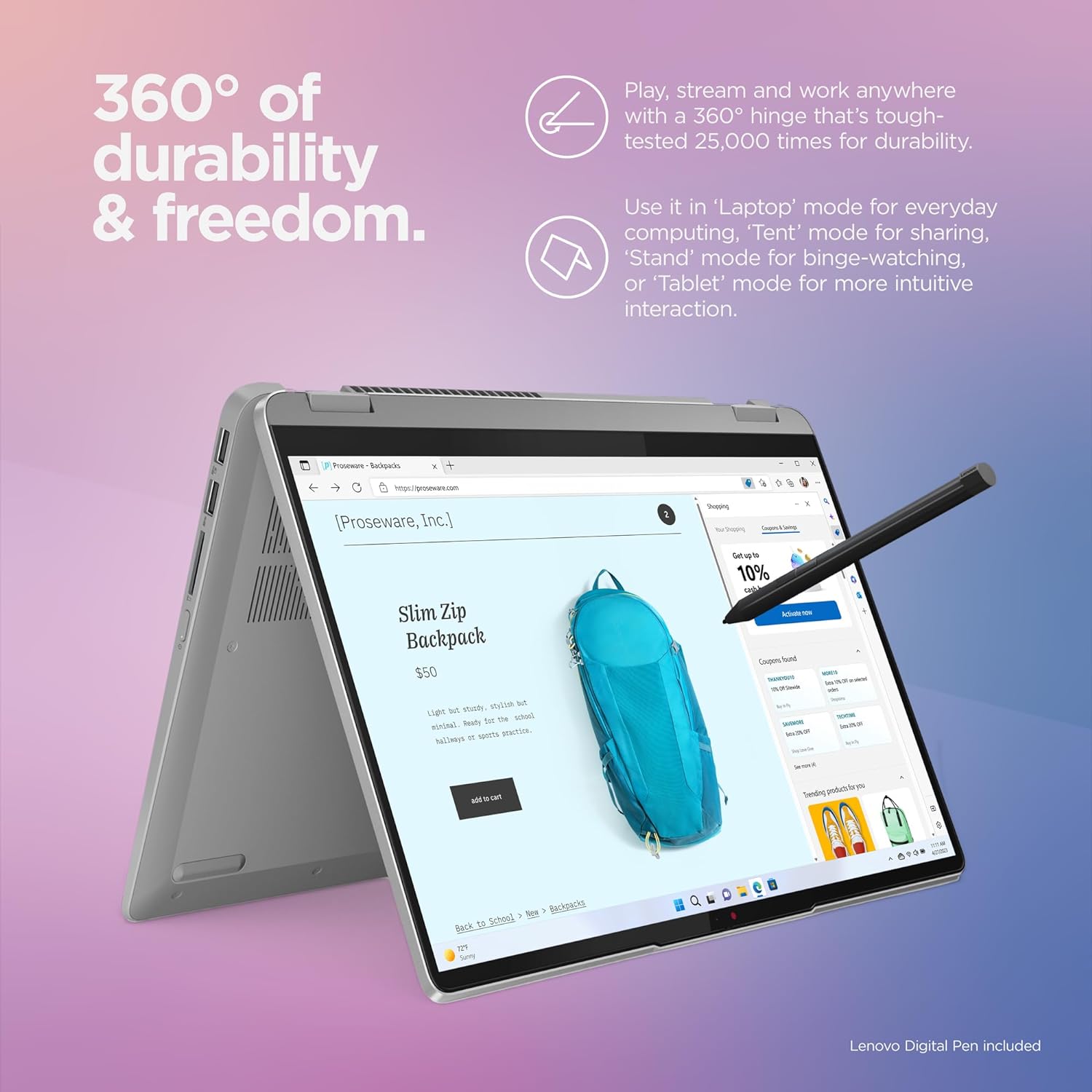 Lenovo IdeaPad Flex 5i - (2023) - Everyday Notebook - 2-in-1 Laptop Computer - Windows 11-14