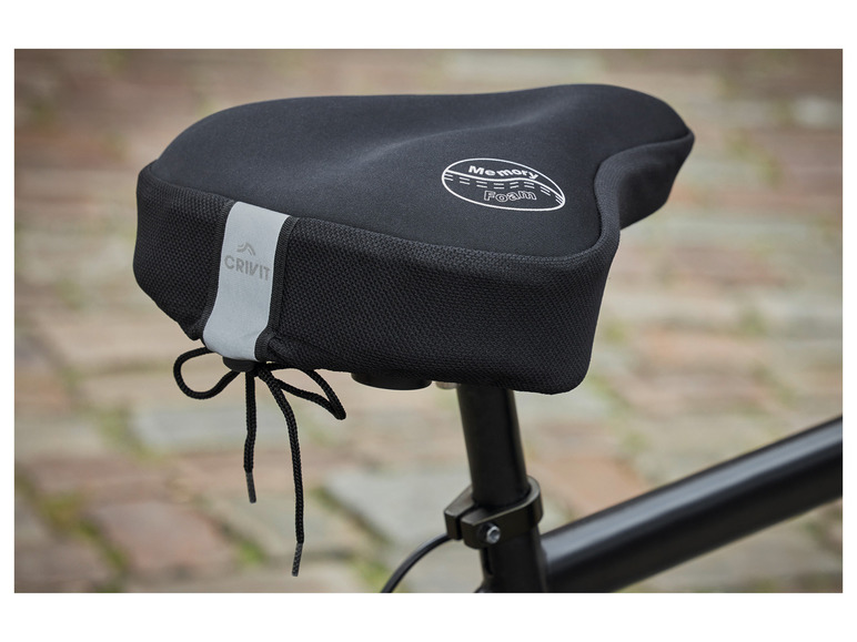CRIVIT Memory-Foam-Sattelbezug, mit Anti-Rutsch-Unterseite