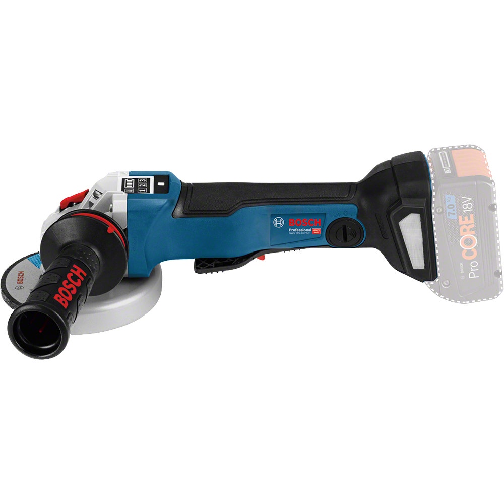 BOSCH 18V Brushless 125mm Paddle Switch Angle Grinder w. Case Skin GWS 18V-10 PSC 06019G3F0B