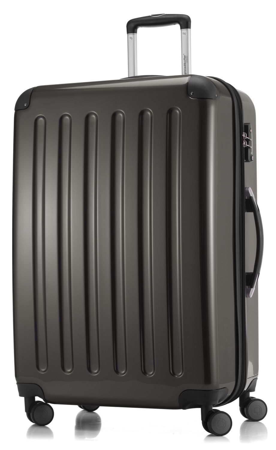 Alex - suitcase hard shell black glossy, 65 cm, 74 liters