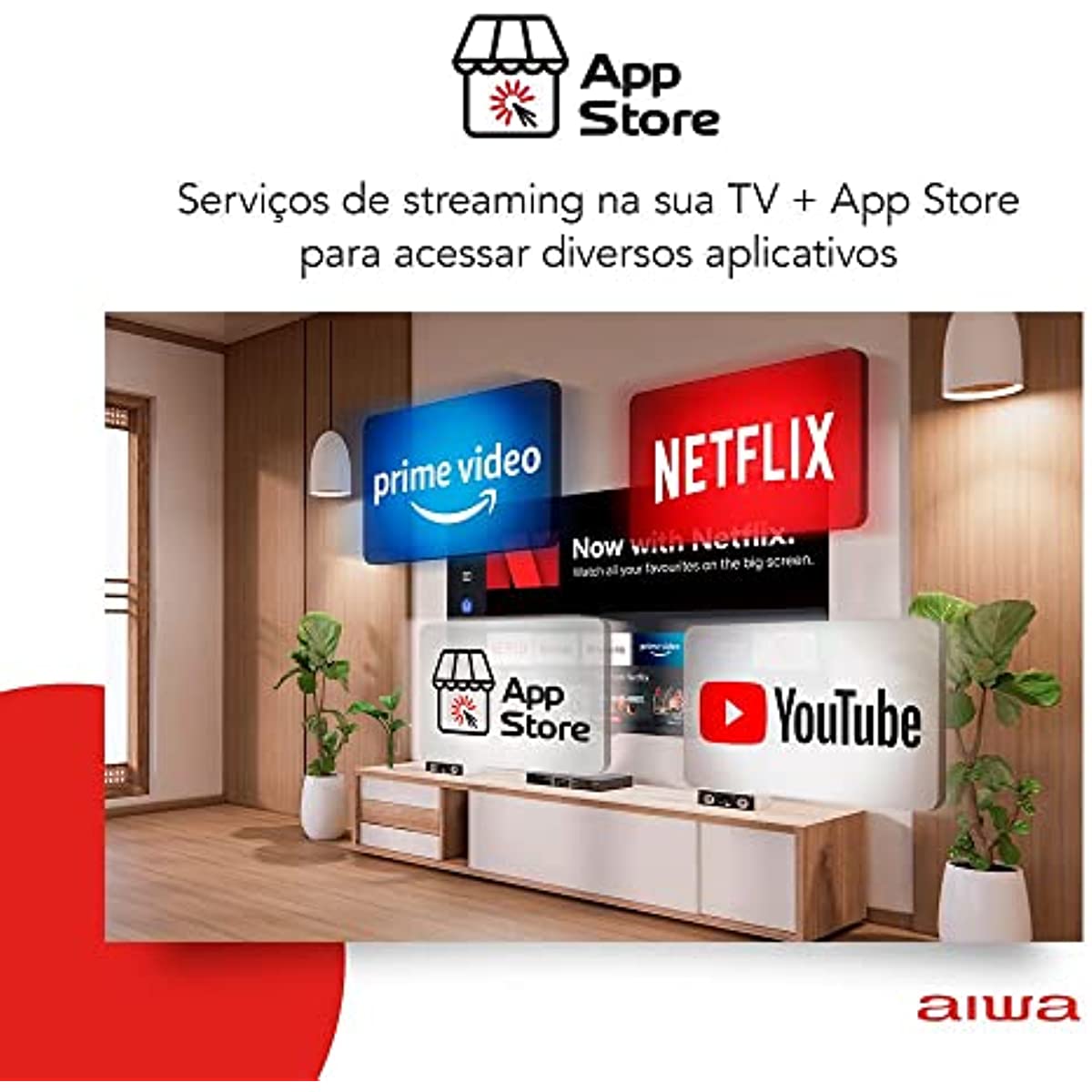 SmartTV Aiwa 50” 4K, Borda Ultrafina, HDR10, Dolby Áudio - AWS-TV-50-BL-01 TV 50