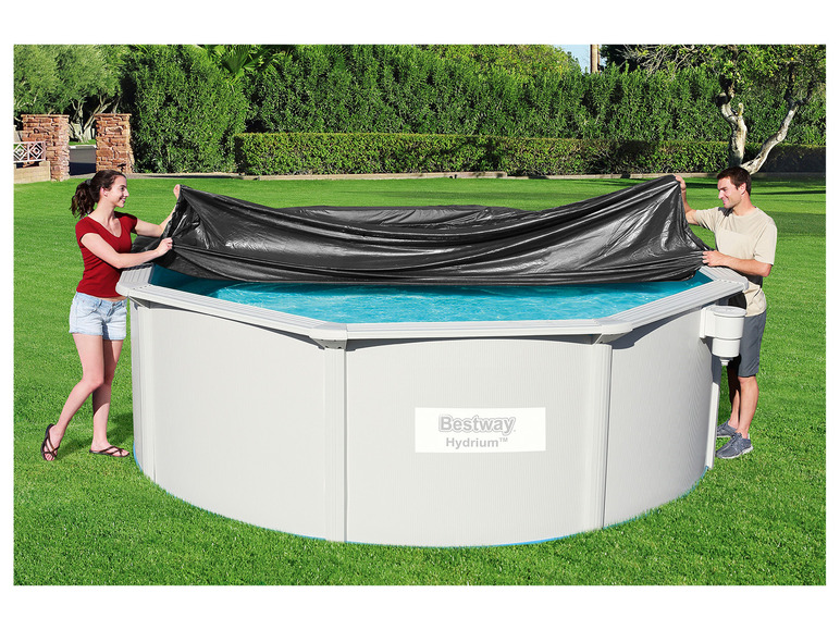 Bestway PVC-Abdeckplane, schwarz, für runde Pools