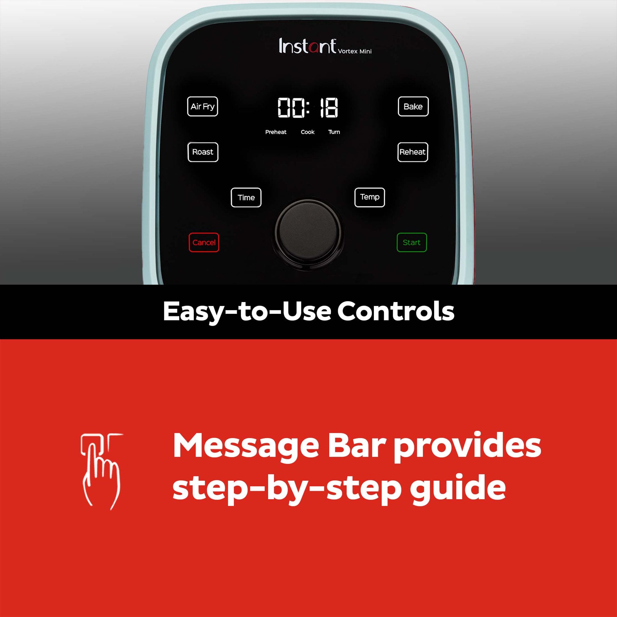 Instant Pot, 2-Quart Vortex Mini Air Fryer Oven, 4-in-1 Oil-Less Cooker, Roaster, Toaster, Crisper, Dehydrater, Warmer & More, Aqua