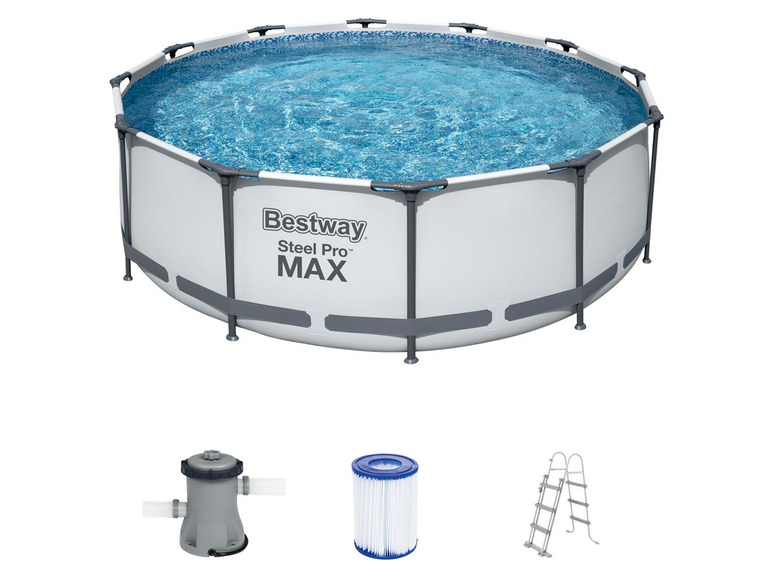 Bestway Pool »Steel ProMAX™«, Stahlrahmenpool-Set, Filterpumpe, Sicherheitsleiter 366x100 cm