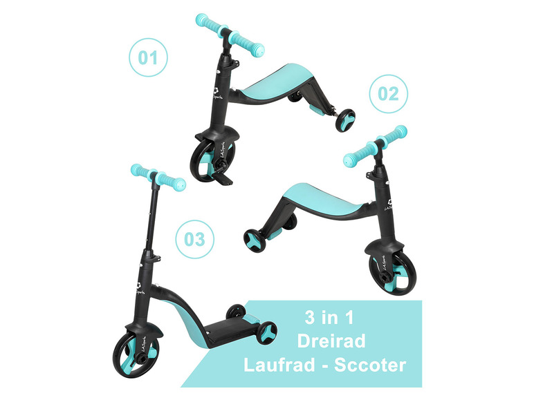 L.A. Sports 3 in 1 Kid Trike blau