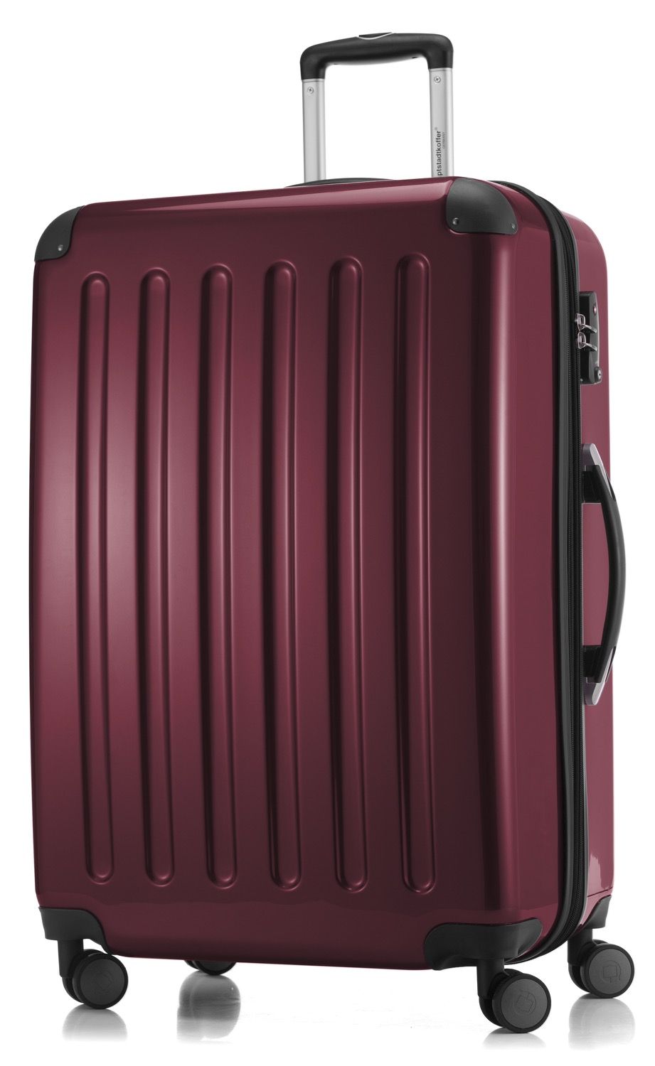 Alex - suitcase hard shell glossy black, 75 cm, 119 litres
