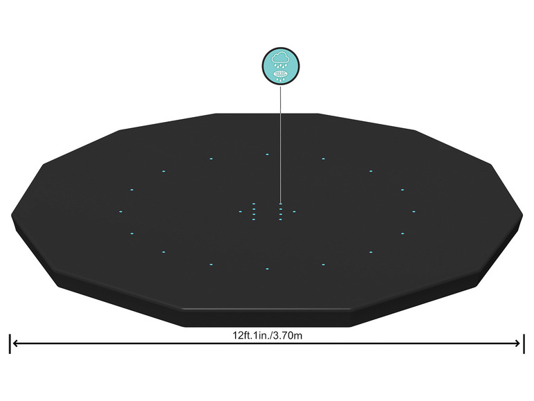 Bestway PVC-Abdeckplane, schwarz, für runde Pools