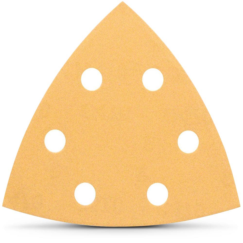 BOSCH 93mm 60-Grit 6-Hole Hook & Loop Delta Sanding Sheet for Wood & Paint - C470 - 5 Piece
