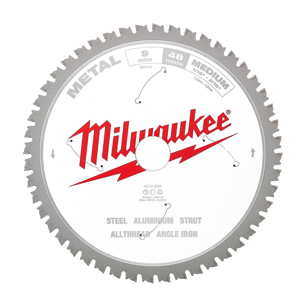 MILWAUKEE 230mm 48T TCT Blade Circular Saw for Metal Medium 48408255