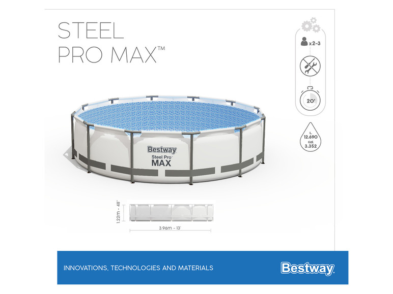 Bestway Bestway Steel ProMAX Stahlrahmenpool-Set mit Filterpumpe