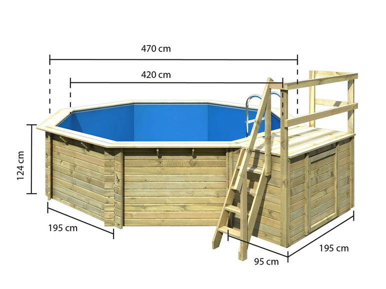 Karibu Karibu Holzpool »Classic«, wahlweise mit Sonnenterrasse