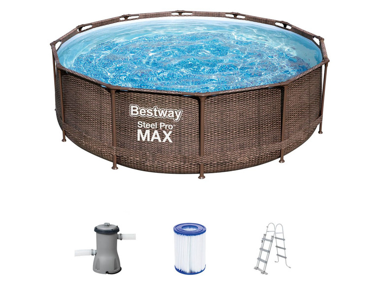 Bestway »Steel Pro Max™ DELUXE SERIES™« Framepool-Set, mit Filterpumpe und Leiter