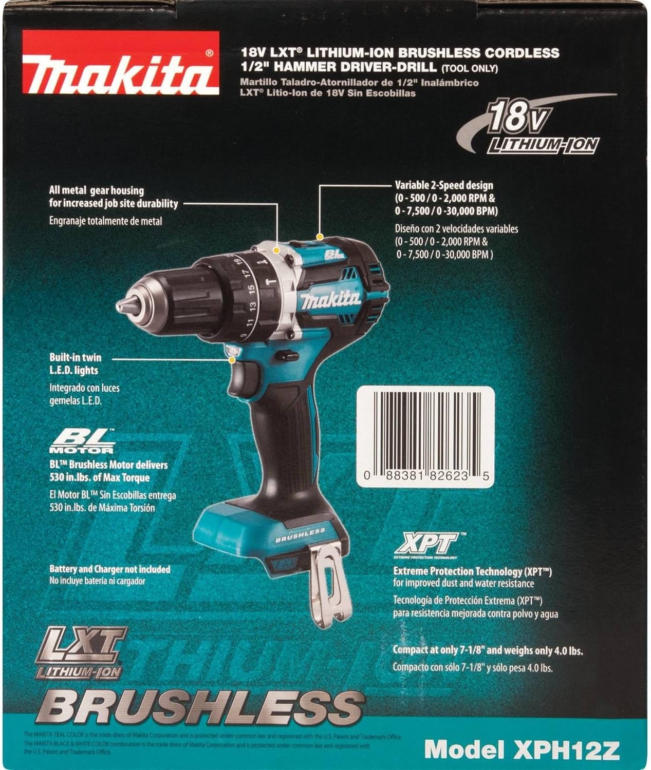 Makita XPH12Z 18V LXT Lithium-Ion Brushless Cordless 1/2