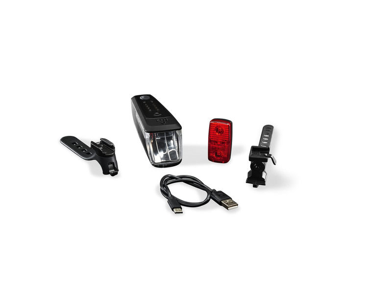 CRIVIT LED-Fahrradleuchten-Set mit Notbremsfunktion