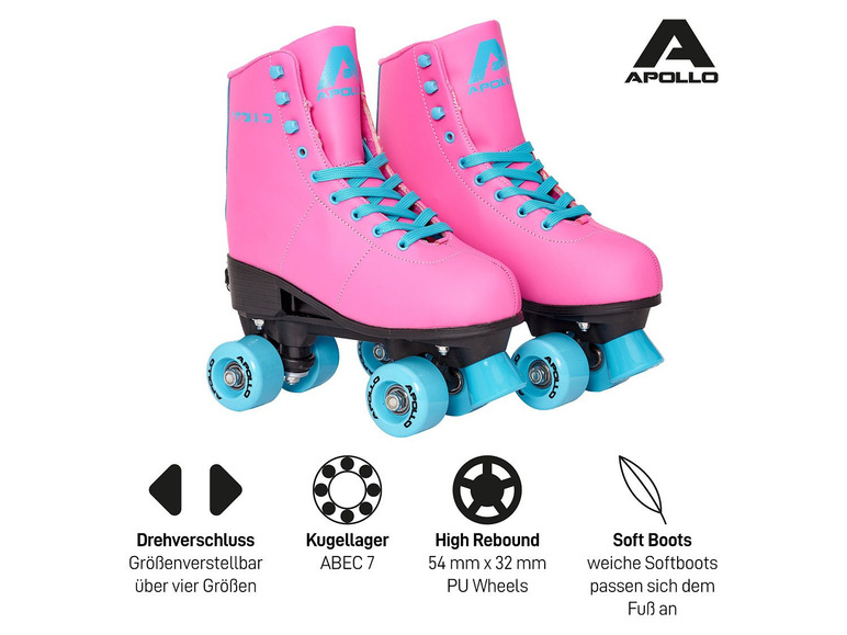 Apollo Apollo Rollschuhe »Disco Quads«, größenverstellbar, Größe 31 - 42, ab 6 Jahren