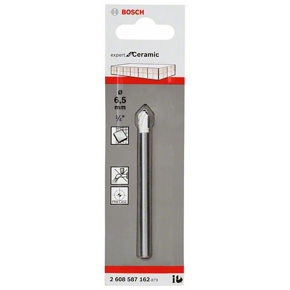 BOSCH 6.5 x 80mm TCT Glass & Tile Drill Bit - CYL-9 CERAMIC