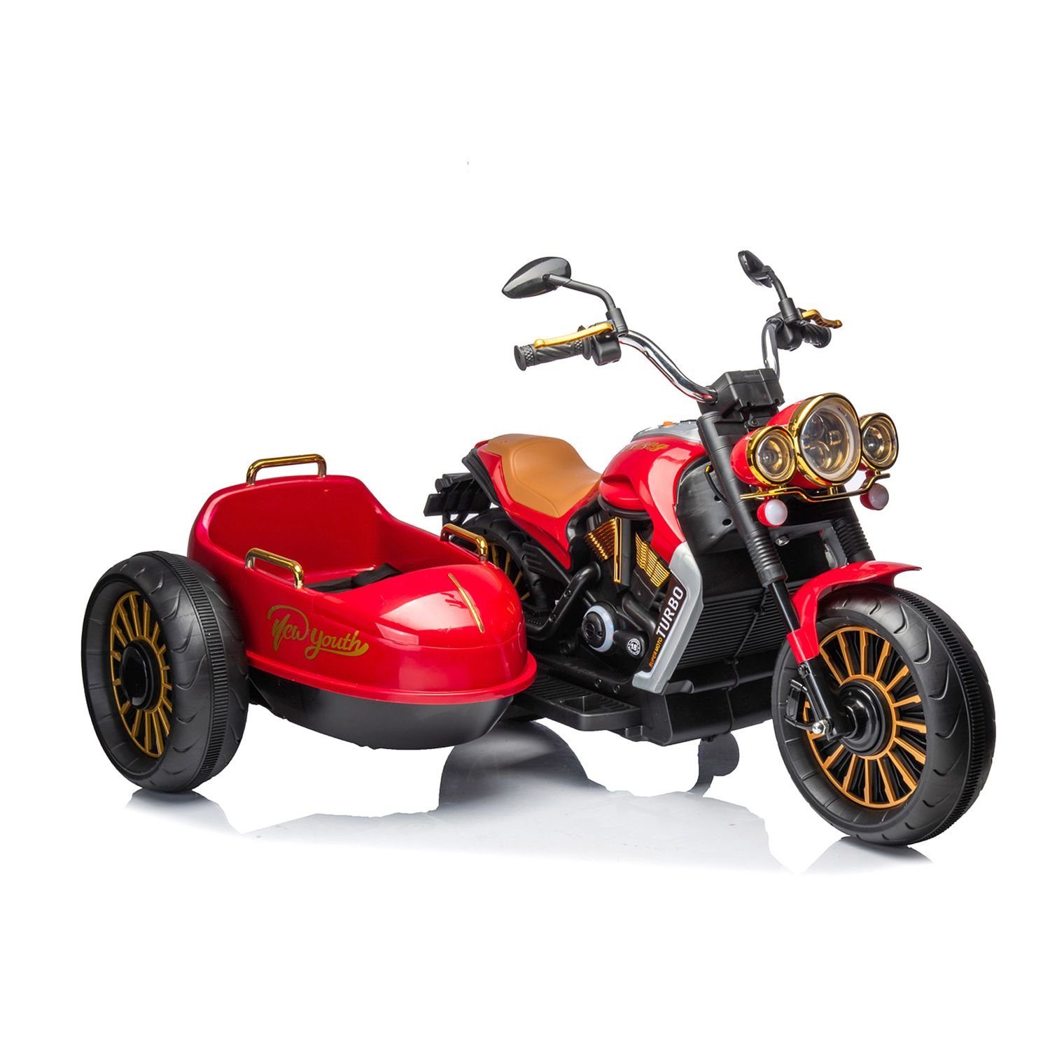 Chipolino electric children's motorcycle Children's electric motorcycle DUO, load capacity 50 kg, TRON, sidecar, music function, for 2 children