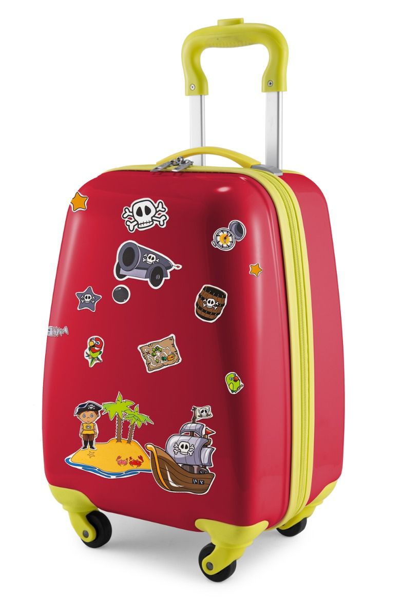 For Kids - Children's luggage + reflective stickers pirates, children's suitcase, children's hard case, hand luggage, 24 liters