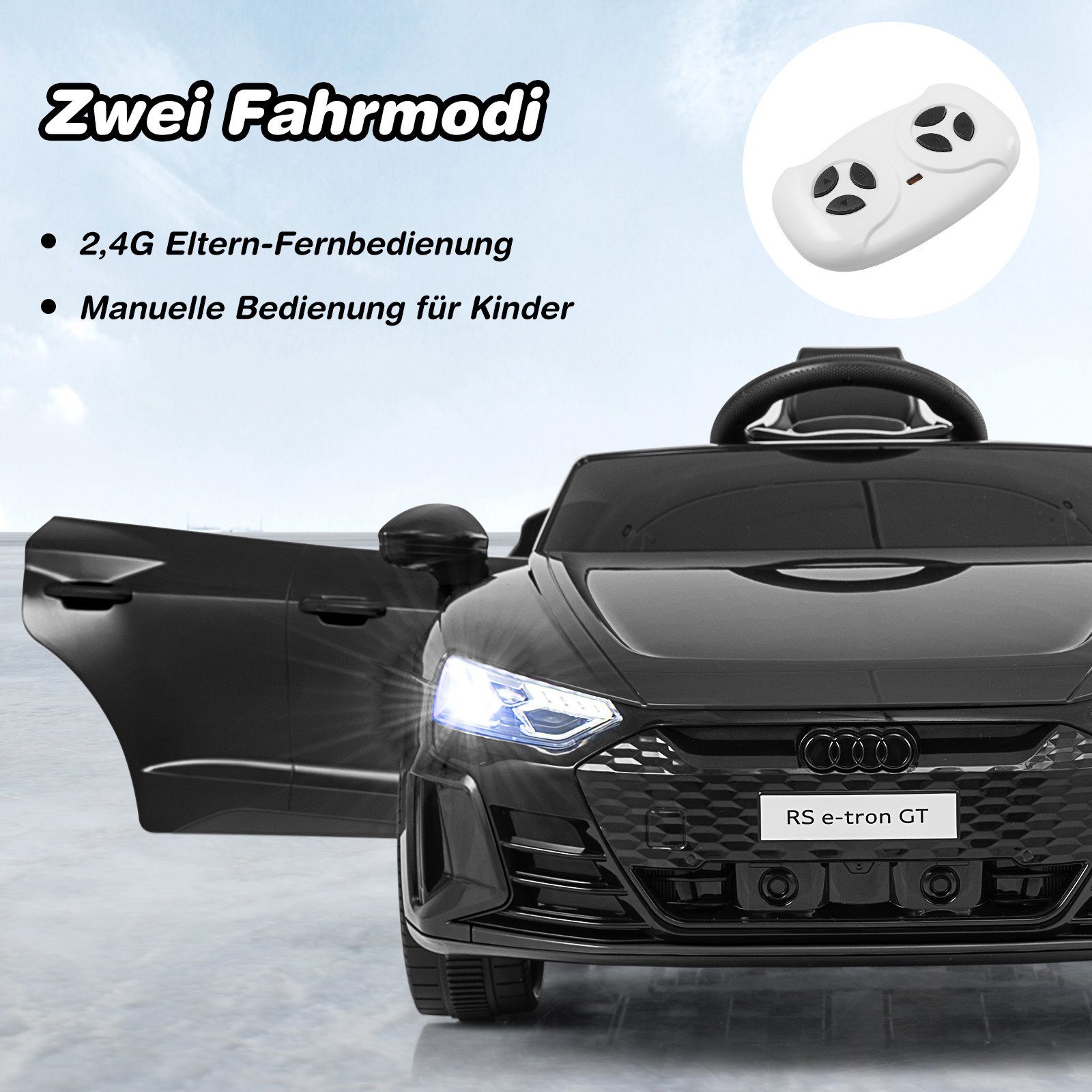 COSTWAY Elektro-Kinderauto 12V Audi Elektroauto, 3-5 km/h