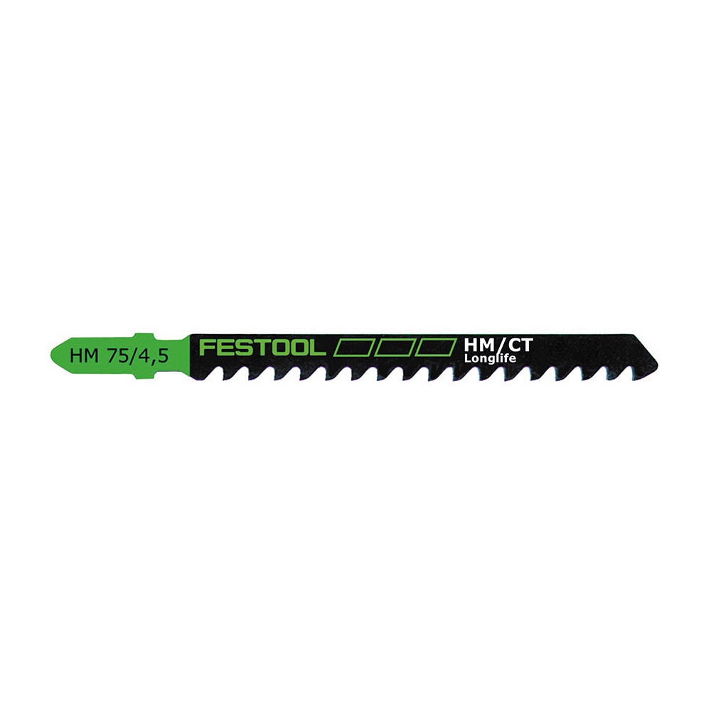 FESTOOL 75mm x 4.5mm T-Shank Jigsaw Blade for Plastic Cutting - FAST COARSE - 1 Piece 204343