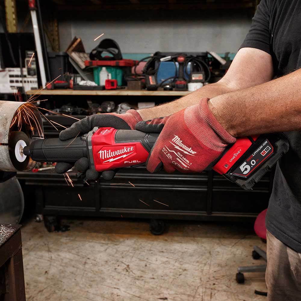 MILWAUKEE 18V FUEL™ 1/4" Braking Die Grinder w/ Deadman Paddle Switch Skin M18FDGROVPDB0