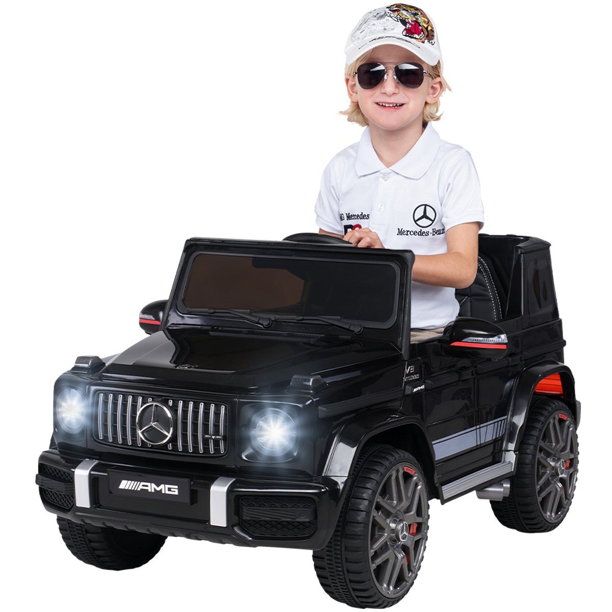 Actionbikes Motors Elektro-Kinderauto Mercedes Benz AMG G63 - Kinder Elektro Auto ab 3 Jahre, Belastbarkeit 35 kg, (2-tlg), Soft-Start - Stoßdämpfer