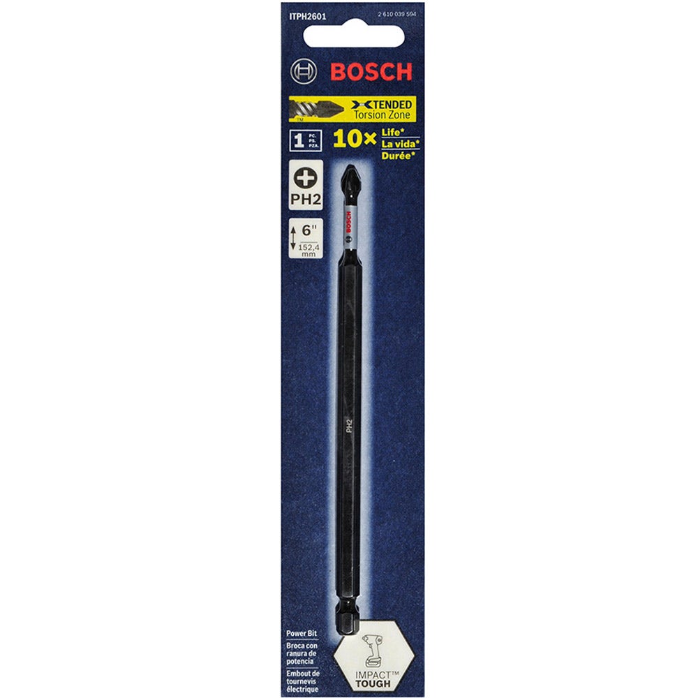 BOSCH PH2 x 150mm Phillips Power Screwdriver Bit - IMPACT TOUGH