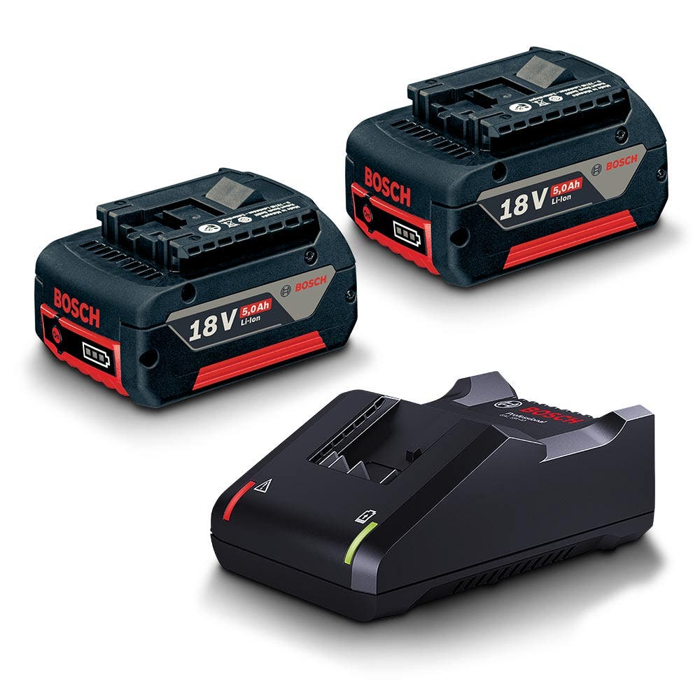 BOSCH 18V 2 x 5.0Ah Battery Starterpack GAL 18V 40 0615990M20