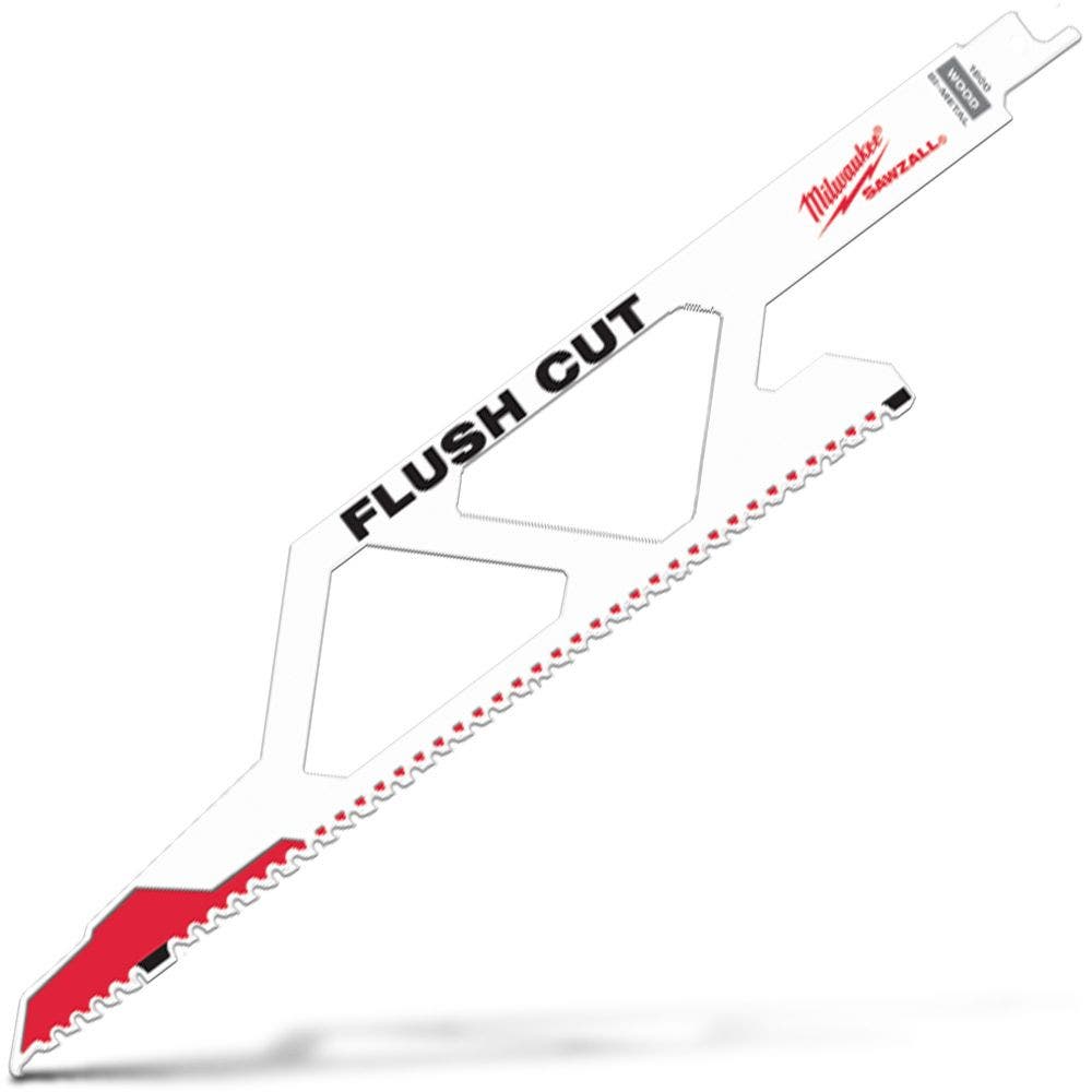 MILWAUKEE 300mm 5TPI Bi-Metal Reciprocating Saw Blade for Wood/Nail Cutting - FLUSH CUT 48001600