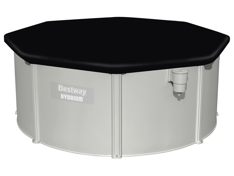 Bestway PVC-Abdeckplane, schwarz, für runde Pools