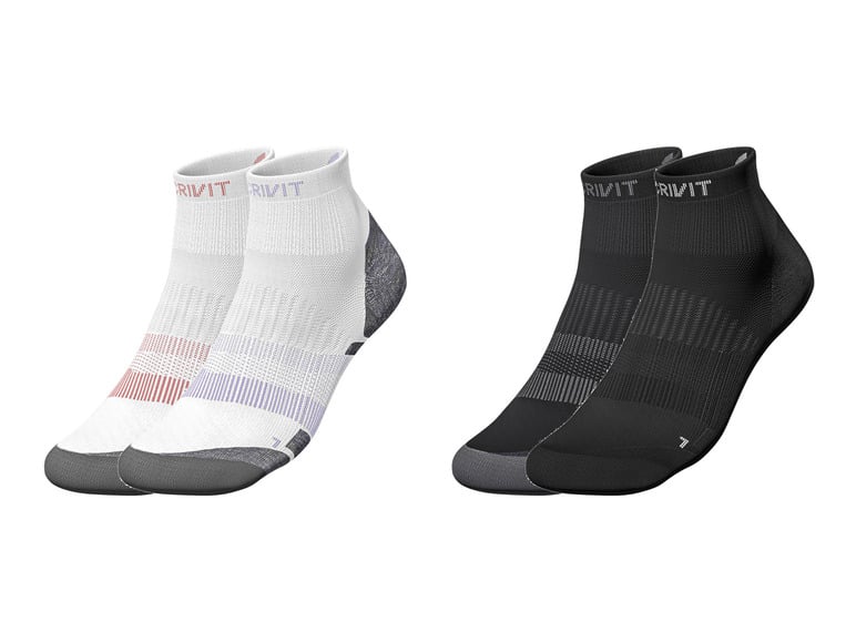 CRIVIT Damen Laufsocken, 2 Paar, feuchtigkeitsregulierung