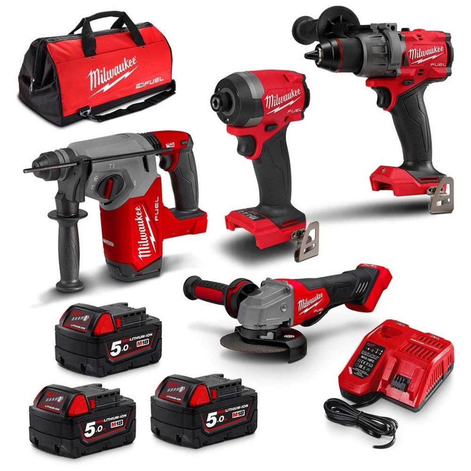 MILWAUKEE 18V FUEL 4 Piece 3 x 5.0Ah Combo Kit M18FPP4A3503B