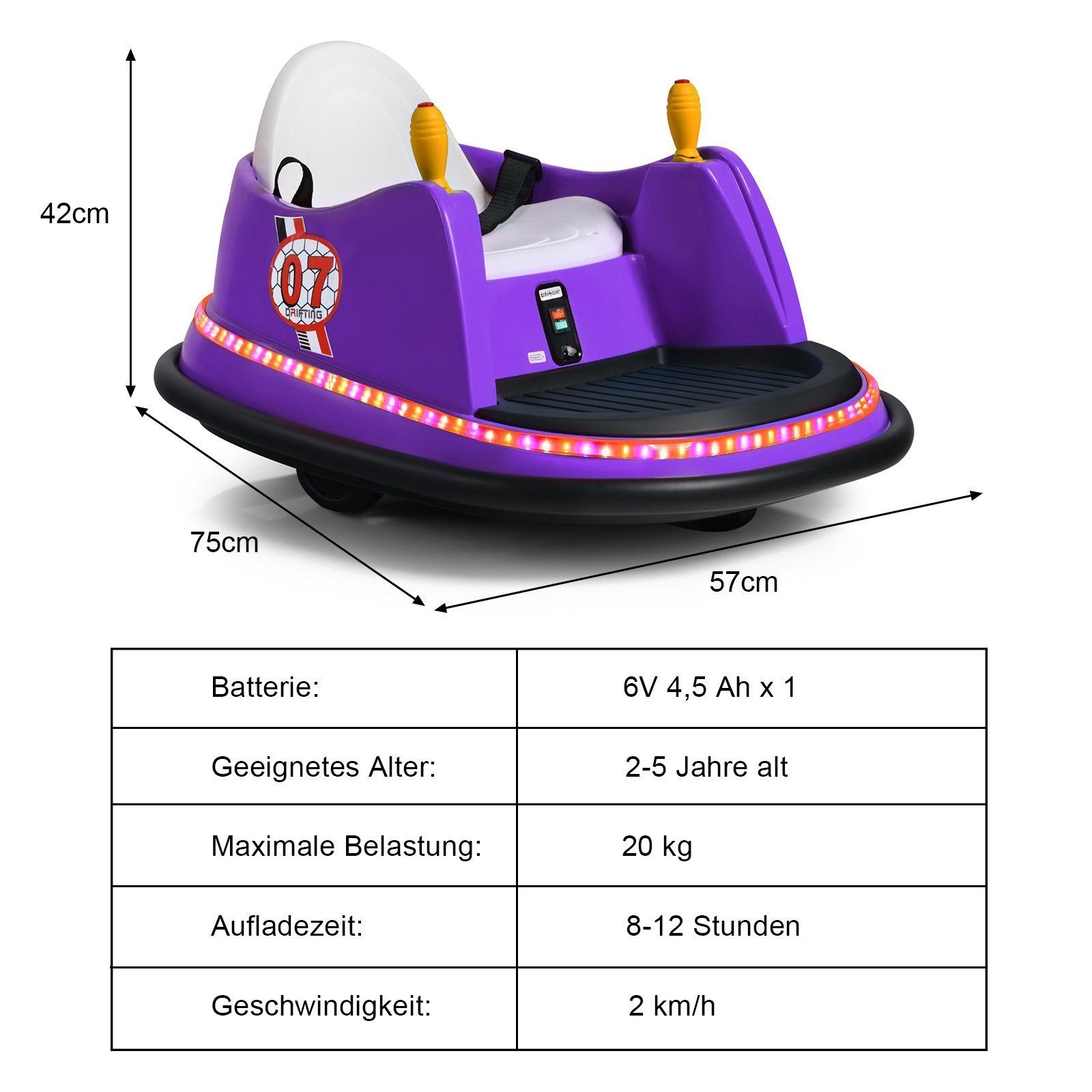 COSTWAY electric children's car 6V bumper car, one key to start