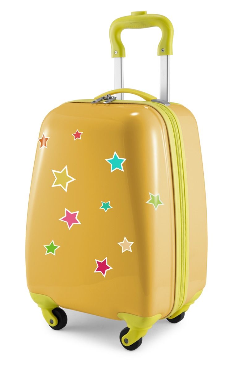 For Kids - Children's luggage + reflective stickers Monster, children's suitcase, children's hard case, hand luggage, 24 liters