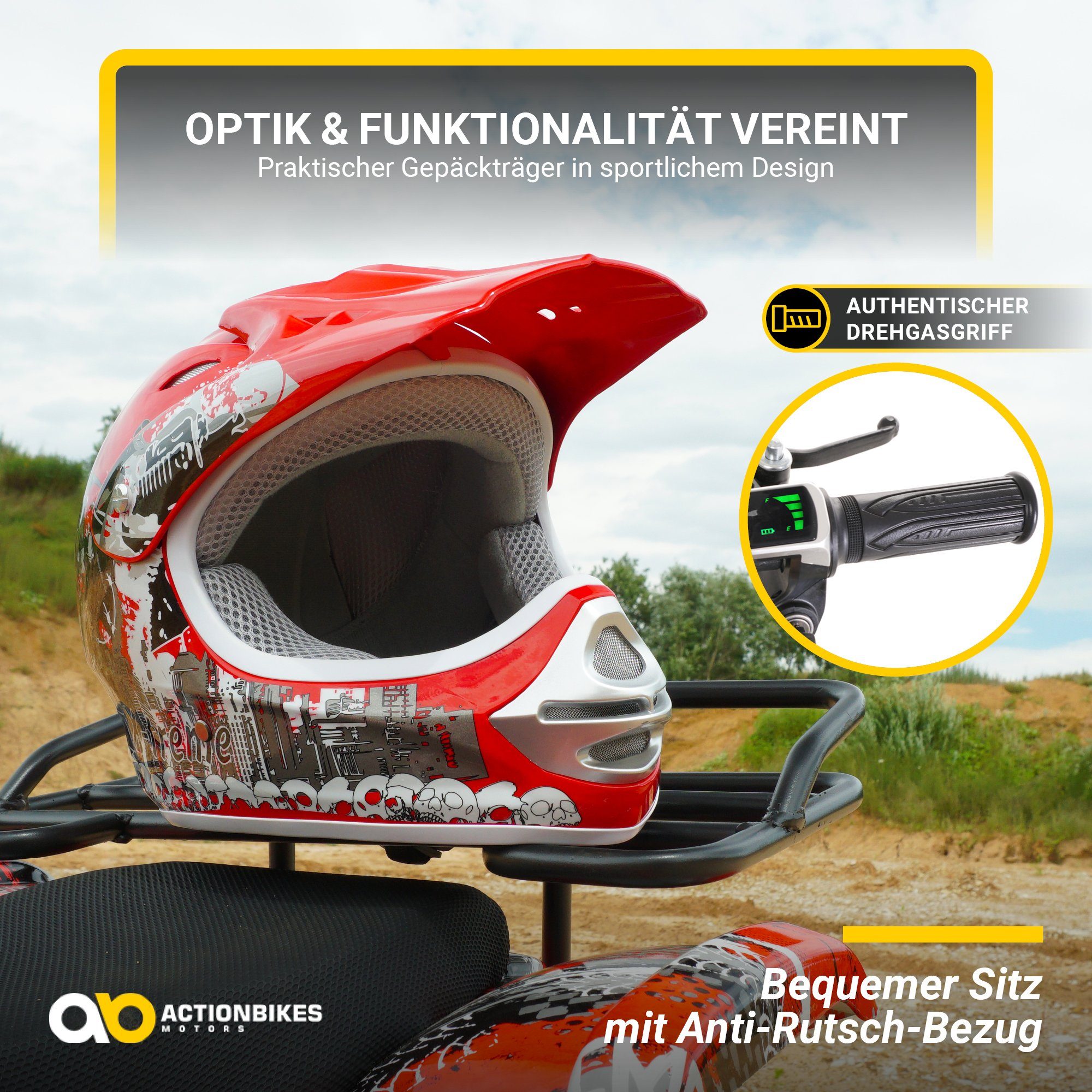 Actionbikes Motors electric children's quad children's electric quad Torino ATV 1000 W 36 V, load capacity 50 kg, (1 piece), pocket quad - safety touch - perforated disc brake - up to 25 km/h