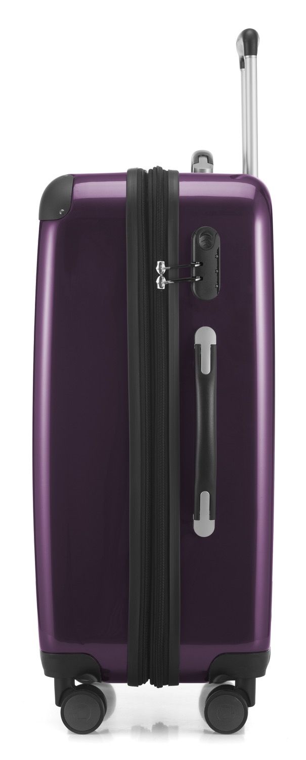 Alex - suitcase hard shell black glossy, 65 cm, 74 liters