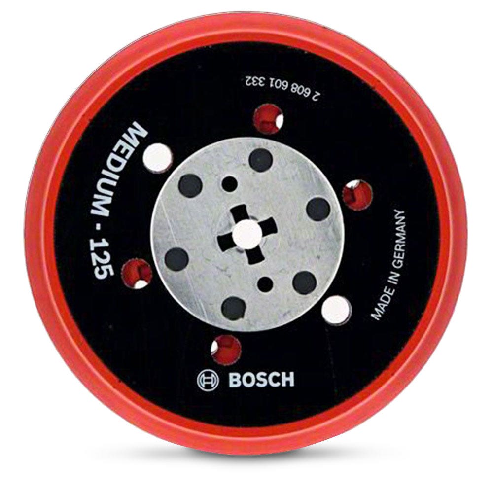 BOSCH 125mm Medium Hook & Loop Random Orbital Sander Backing Pad - Suits Various Brands