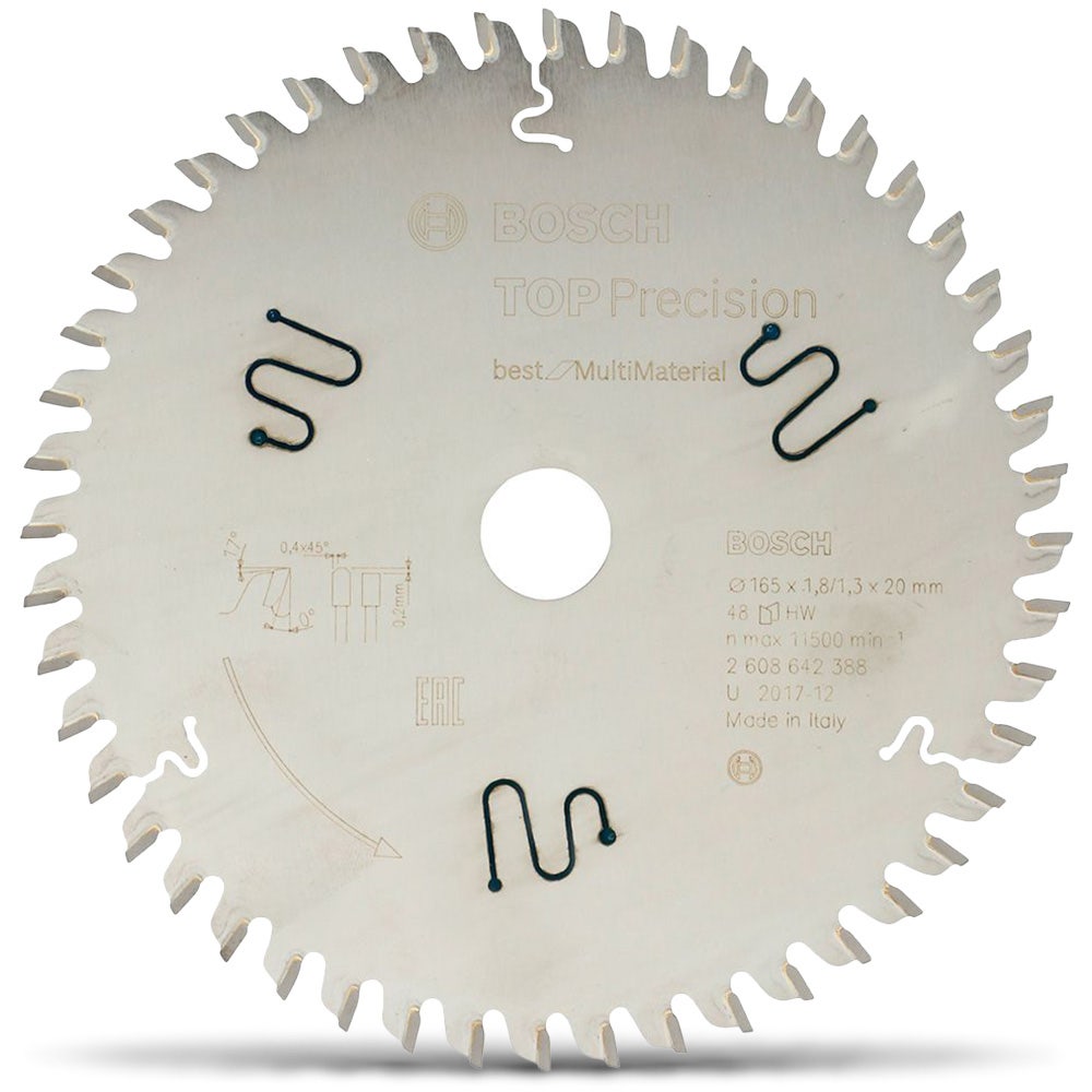 BOSCH 165mm 48T TCT Circular Saw Blade for Multi-Material Cutting - Plunge Saws - BEST for MULTIMATERIAL
