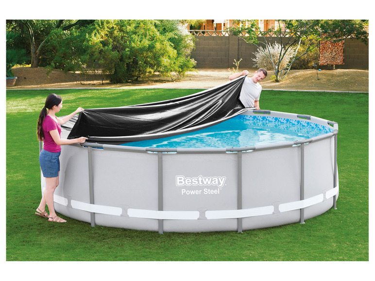 Bestway PVC-Abdeckplane, schwarz, für runde Pools