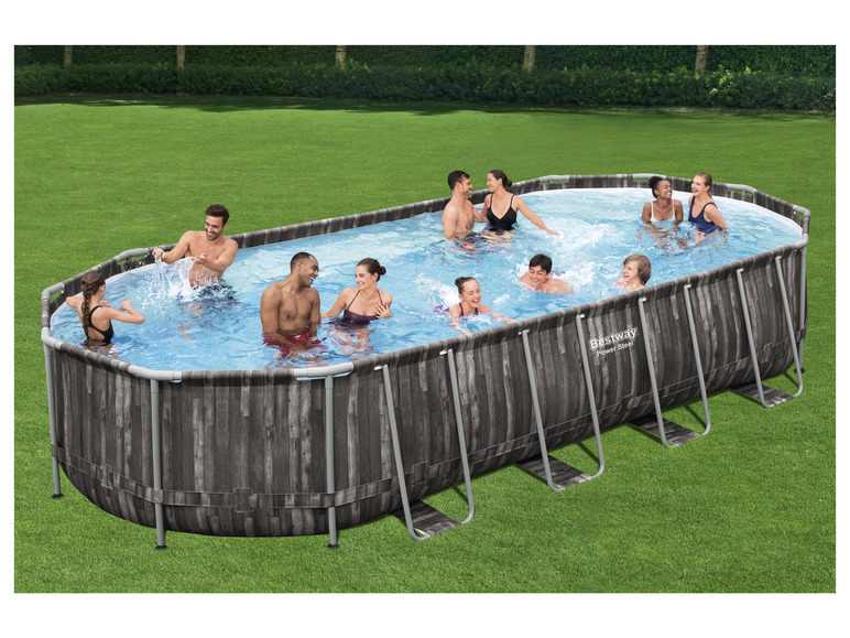 Bestway Power Steel™ Frame Pool Komplett-Set mit Filterpumpe, ca. L 732 x B 366 x H 122 cm